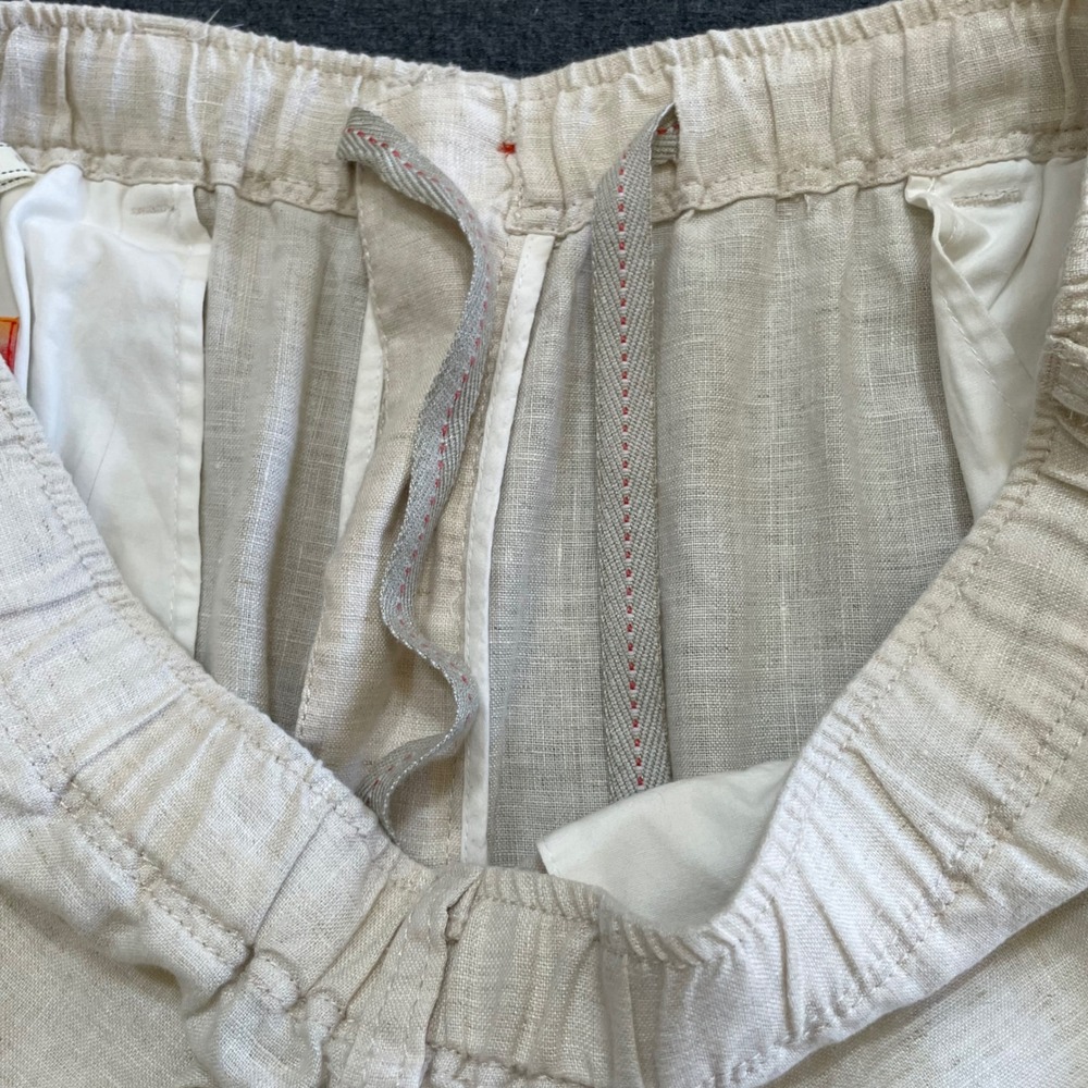Tommy Bahama Relax Mens 100% Linen Pants Beige Oatmeal Elastic Back Waist Large‎ - Picture 7 of 9